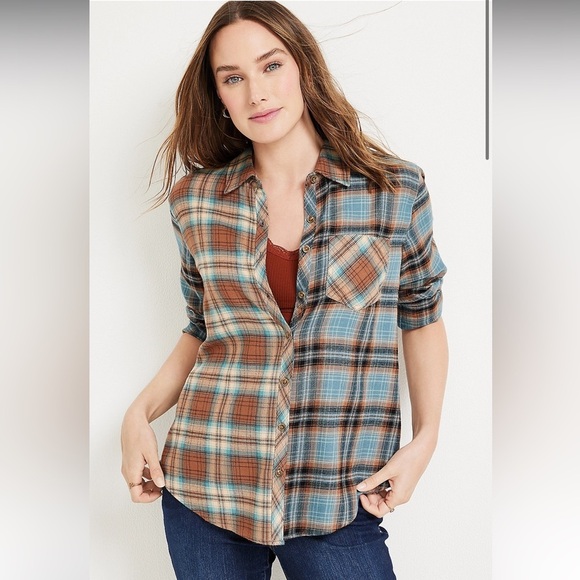 2/$15 Maurice’s Cabin Plaid Button Up Shirt - Picture 1 of 5